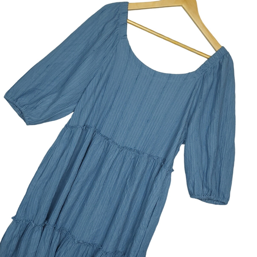 Frye And Co Women’s Wrap Dress Size XL Blue Knee Length Casual Dress EUC
